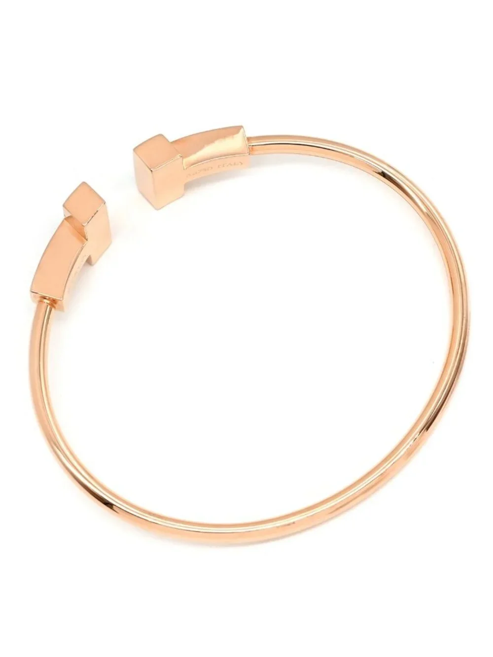 Tiffany & Co Bracelet T Wire Wide Black Rose Gold PG T& 18k Bangle Large